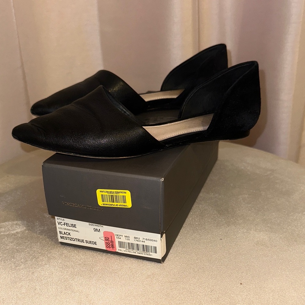 Vince Camuto Black Flats